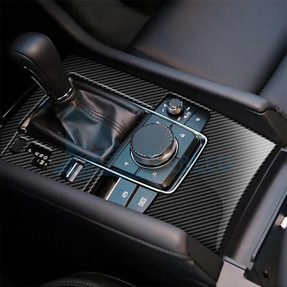 For Mazda 3 Axela 2019-2025 Carbon Fiber Center Console Gear Shift Panel Sticker