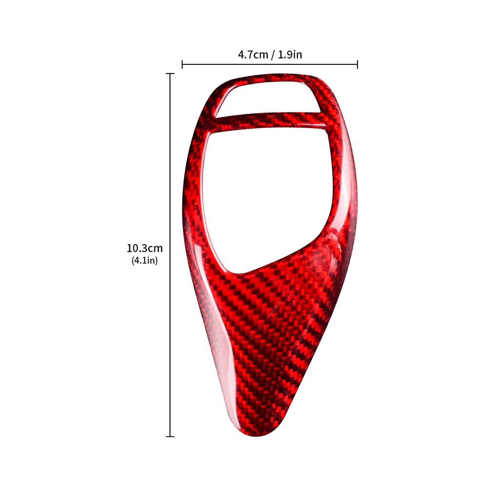 For BMW F30 Red Hard Carbon Fiber Gear Shift Knob B Type Universal Fit - detail view
