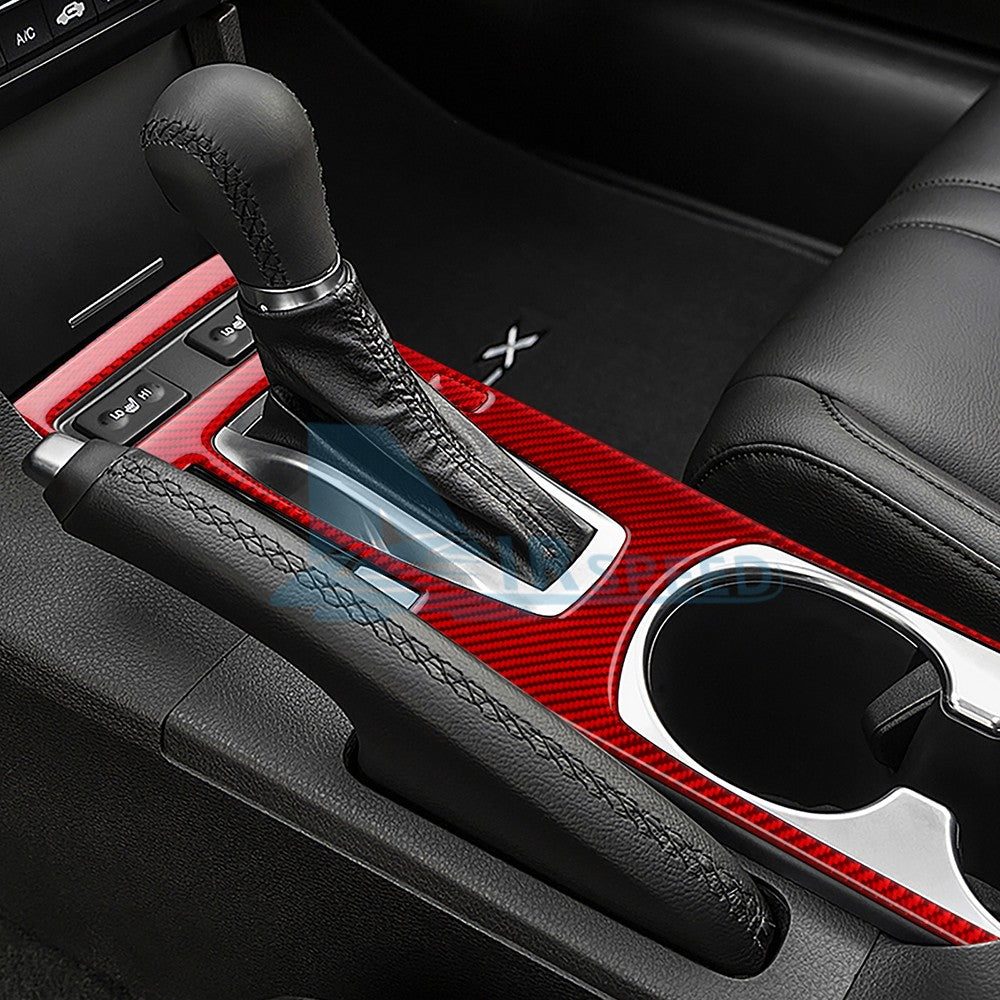 Carbon Fiber Red Center Water Cup Holder Panel Sticker For Acura ILX 2013-2022（U.S. Stock）