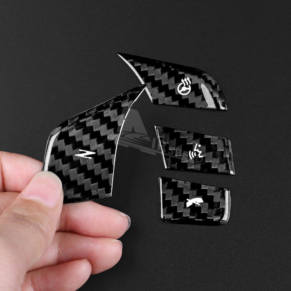 For Corvette C8 20-2023 Steering Wheel Switch Panel Cover REAL HARD Carbon Fiber