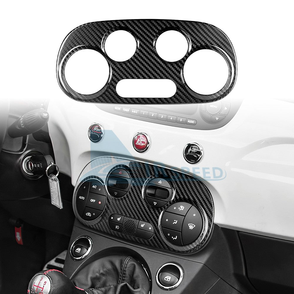 Center Air Conditioning Adjustment Panel Cover For FIAT 500 2008-24 Carbon Fiber - product view