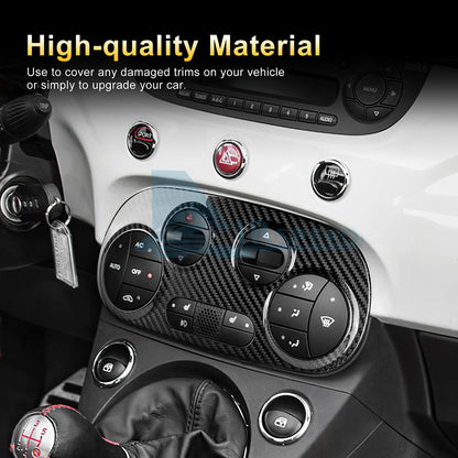 Center Air Conditioning Adjustment Panel Cover For FIAT 500 2008-24 Carbon Fiber - detail view 6