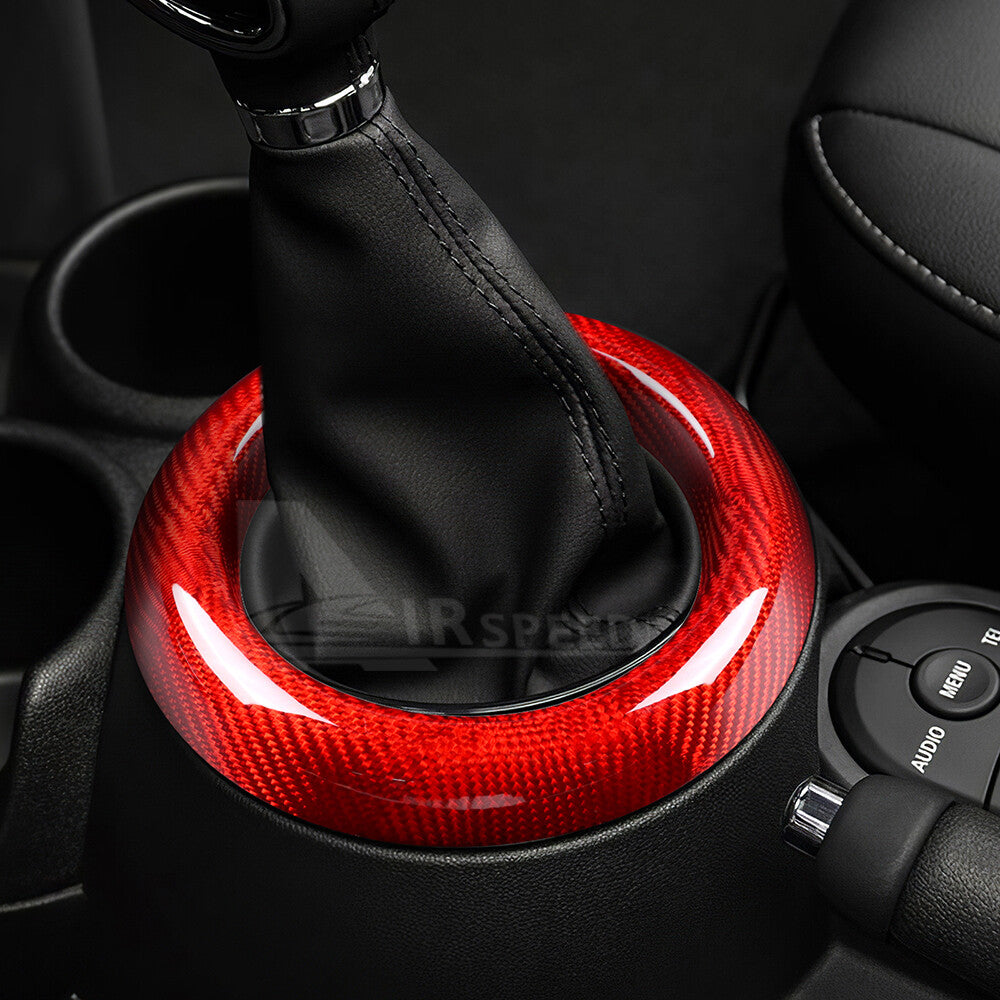 Gear Shift Panel Trim Cover Real Carbon Fiber For MINI F54 F55 F56 F57 F60 14-22 - detail view 5