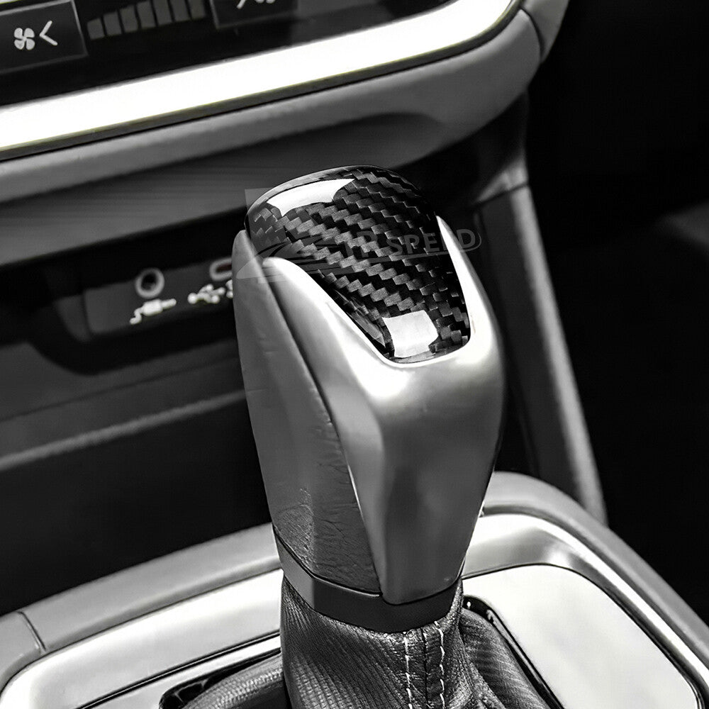 Center Gear Shift Knob Cover Black Carbon Fiber For Subaru Crosstrek 2023-2024 - detail view 5