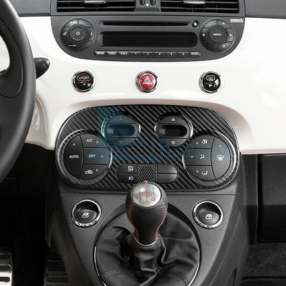 Center Air Conditioning Adjustment Panel Cover For FIAT 500 2008-24 Carbon Fiber - detail view 8