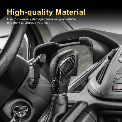 Real Hard Carbon Fiber Inner Gear Shift Knob Cover Trim For Ford Focus 2012-2018 - detail view 4