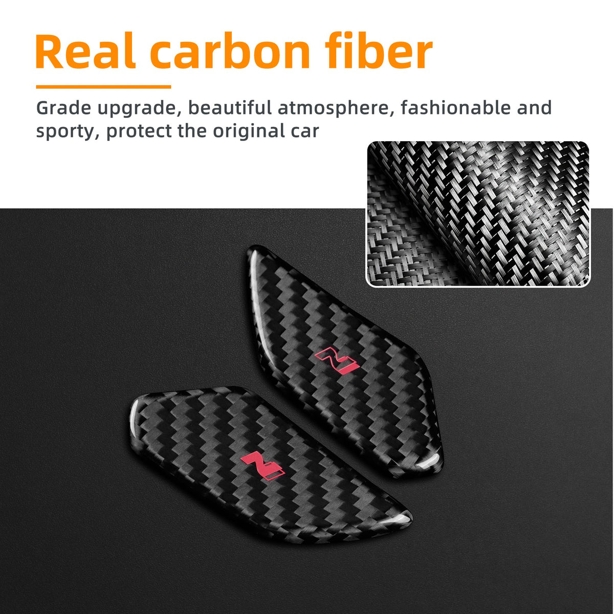 For Hyundai i20 2021-2026 Car Steering Wheel Button Stickers Trim Carbon Fiber