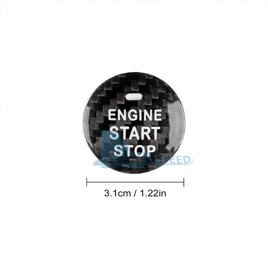 For Lexus ES Toyota RAV4 Car Engine Start Button Sticker Black Red Carbon Fiber - detail view