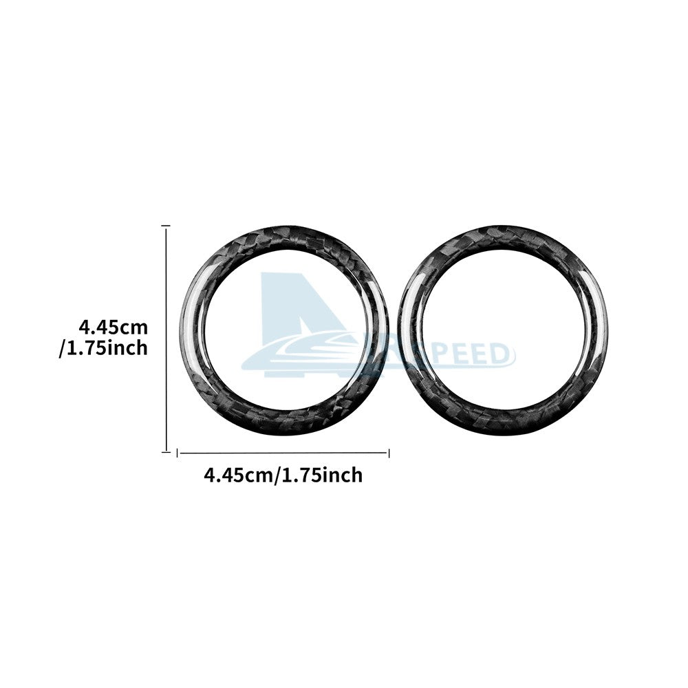 For Fiat 500 Abarth 595 2016-23 Real Hard Carbon Fiber Window Lift Switch Ring - detail view
