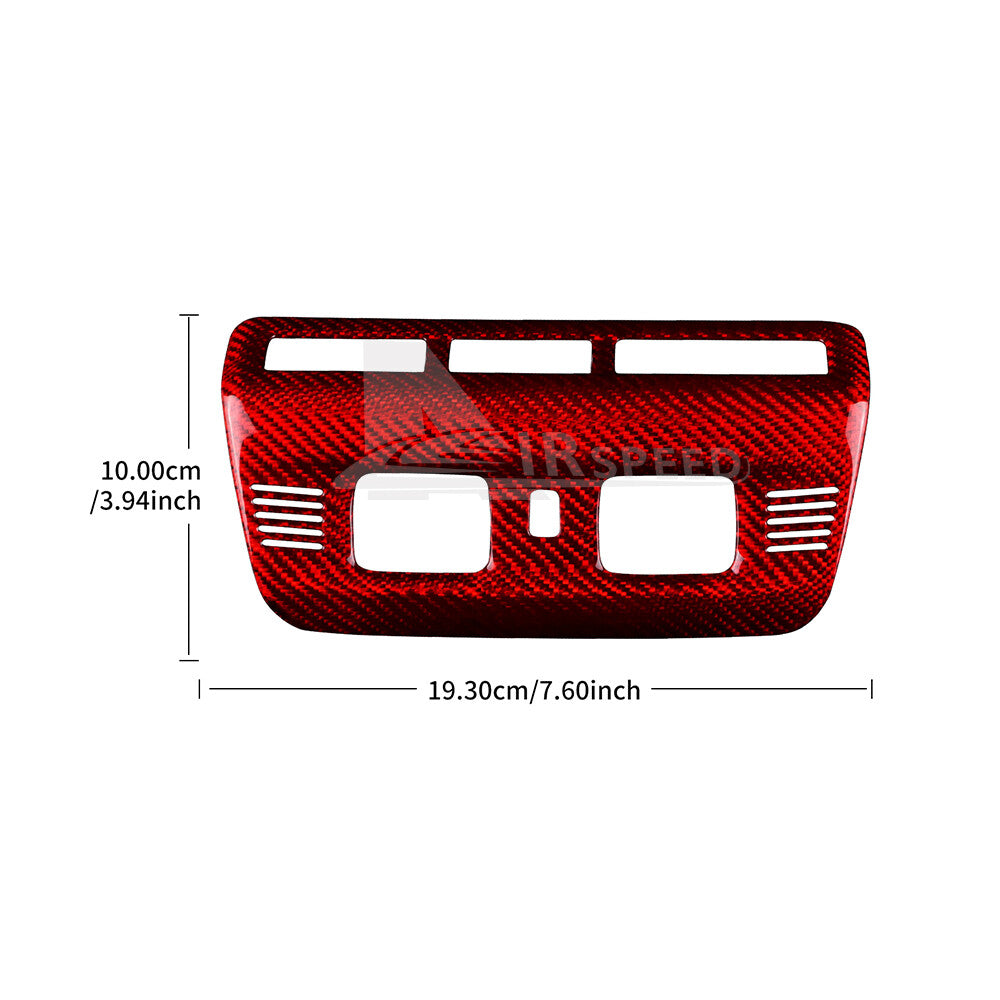 Red Real Carbon Fiber Reading Light Cover Trim Frame For Corvette C8 2020-2024