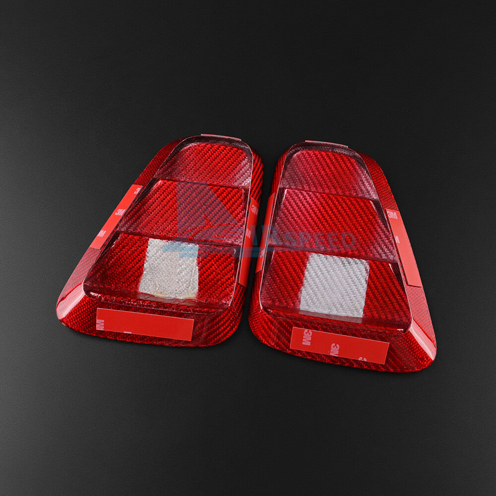 Red Real Hard Carbon Fiber Rear Tail Light Cover For Fiat 500 Abarth 595 2017-23 - detail view 9