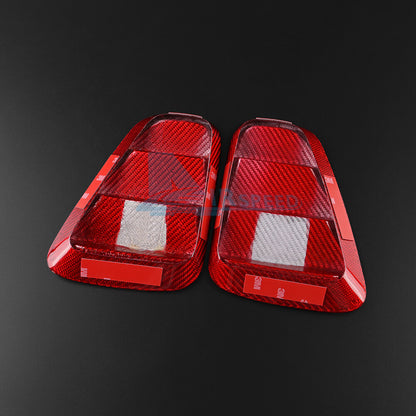 Red Real Hard Carbon Fiber Rear Tail Light Cover For Fiat 500 Abarth 595 2017-23 - detail view 9