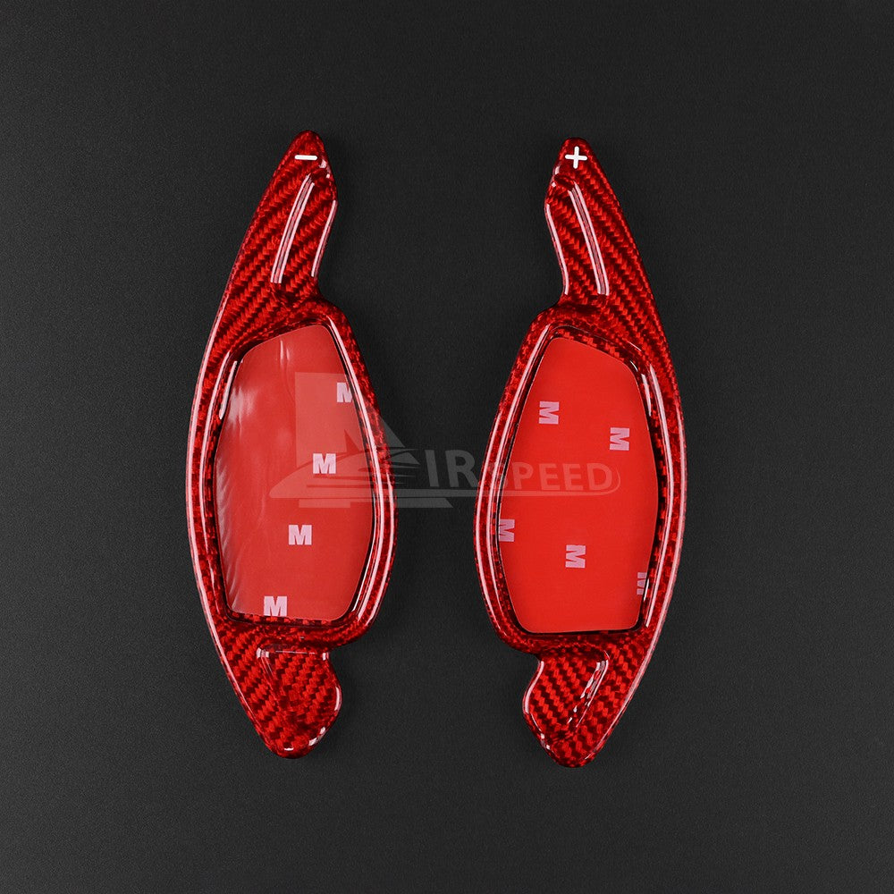 For Audi RS RS3 RS4 RS5 R8 TT 2017-2022 Steering Wheel Paddle Shifter Red Trim - detail view 9