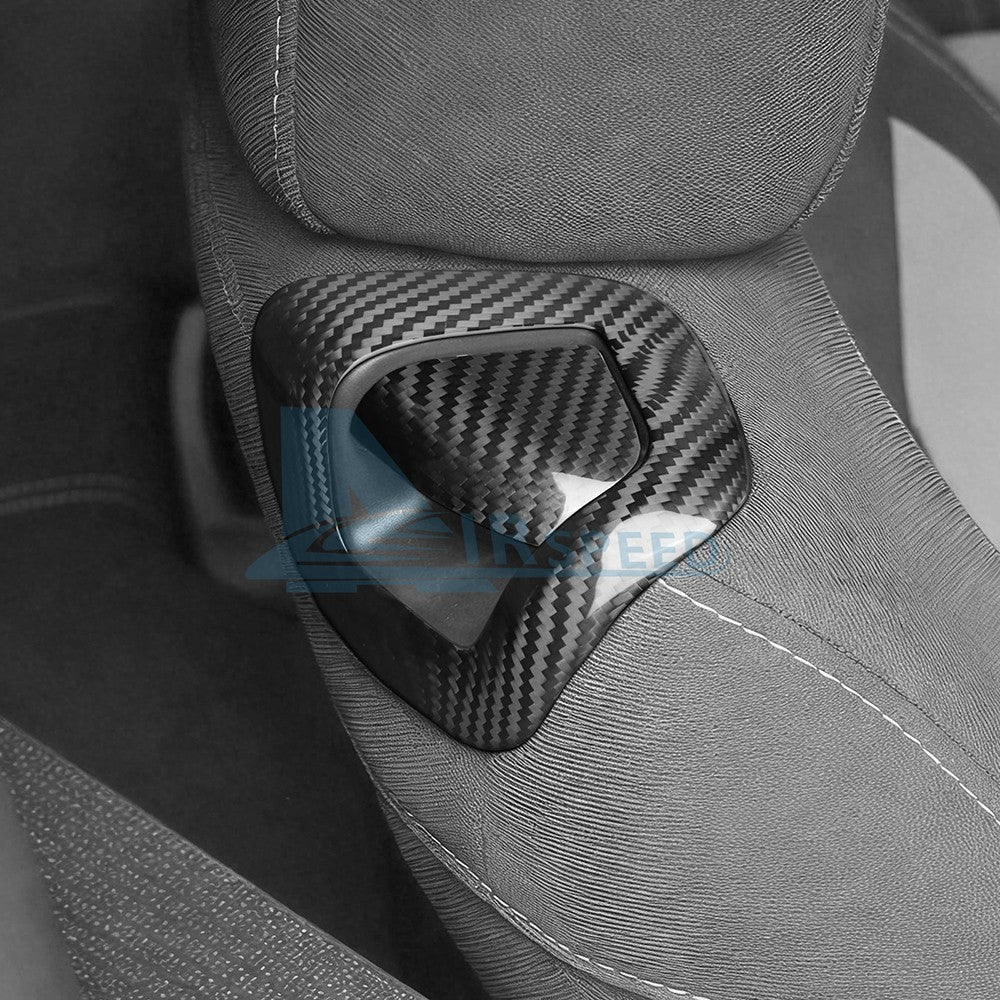 Black Hard Carbon Fiber Seat Back Handle Cover For Chevy Camaro 2016-2024 - detail view 7