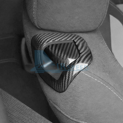 Black Hard Carbon Fiber Seat Back Handle Cover For Chevy Camaro 2016-2024 - detail view 7