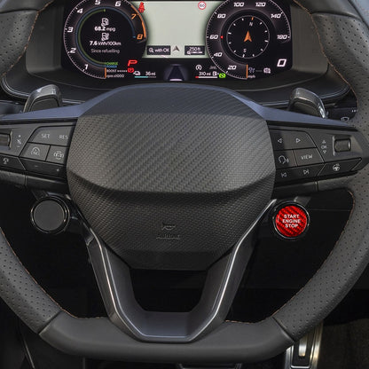 Red Carbon Fiber Car Engine Start Button Sticker for Cupra Ateca Leon 2021-2026 - detail view 7