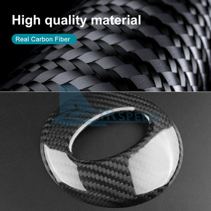 Steering Wheel Center Logo Cover REAL HARD Carbon Fiber For Subaru WRX 2022-2023 - detail view 6