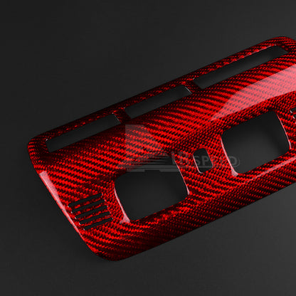 Red Real Carbon Fiber Reading Light Cover Trim Frame For Corvette C8 2020-2024