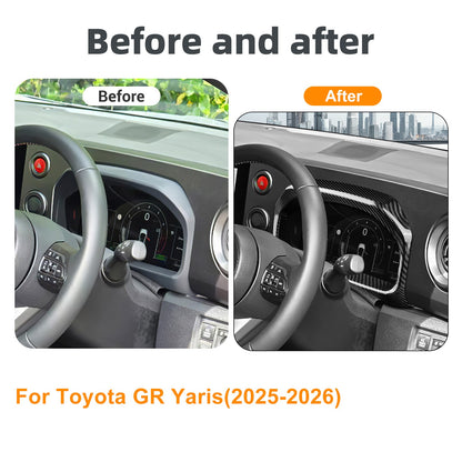 Car Speedometer Frame Cover Trim Carbon Fiber for Toyota GR Yaris 2025-2026 - detail view 4