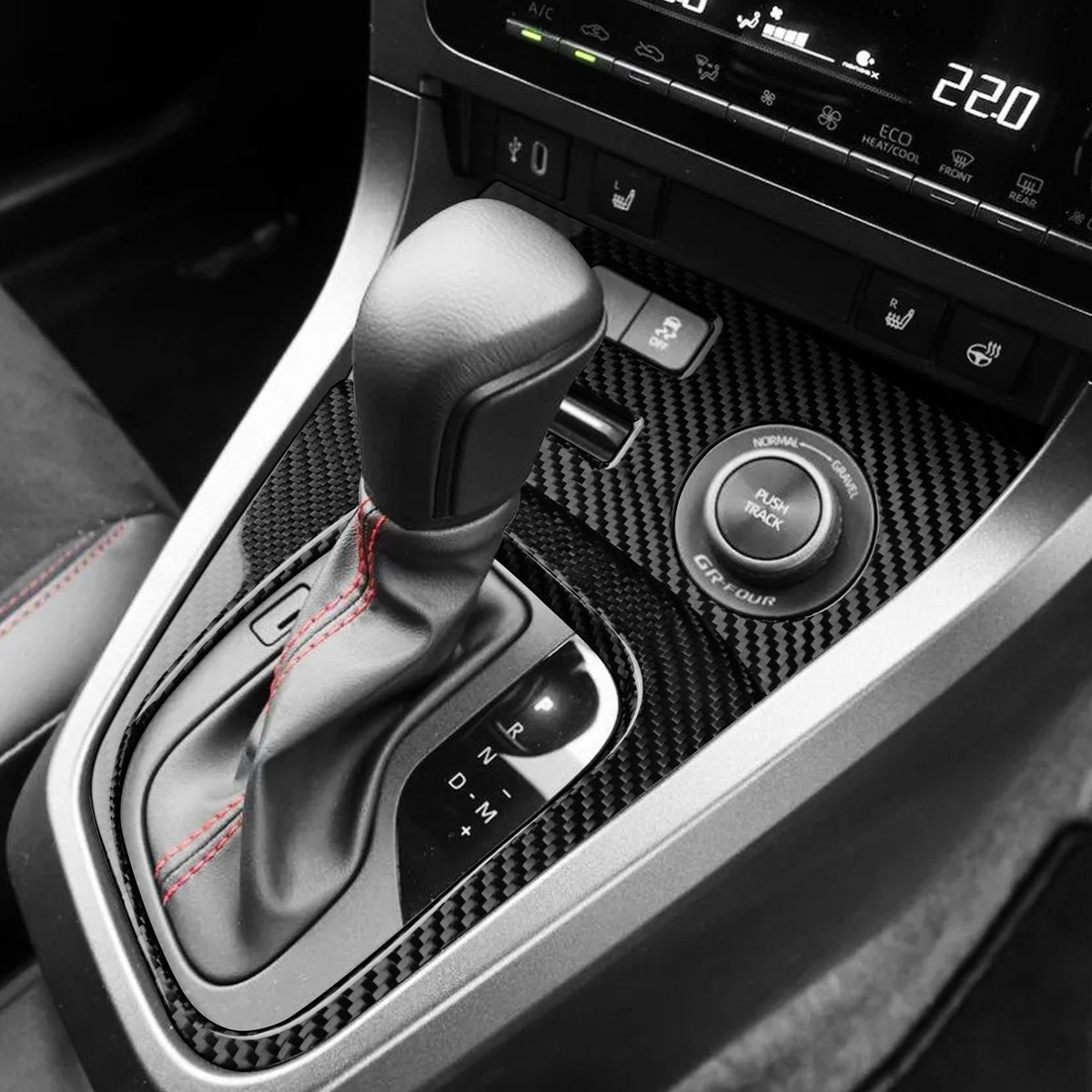 Car Center Gear Shift Panel Cover Carbon Fiber for Toyota GR Yaris 2025-2026 - detail view 9