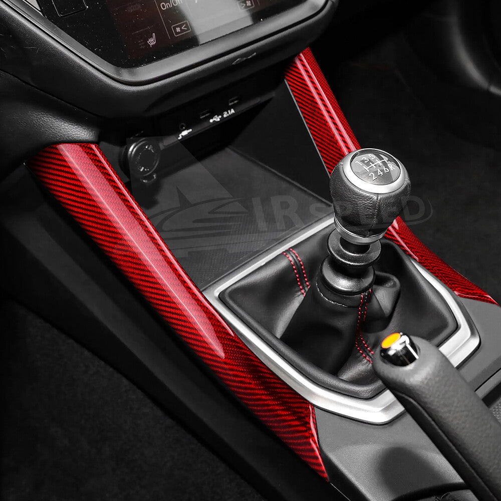 REAL HARD Carbon Fiber Gear Shift Console Side Cover For Subaru WRX STI 22-2023 - detail view 5