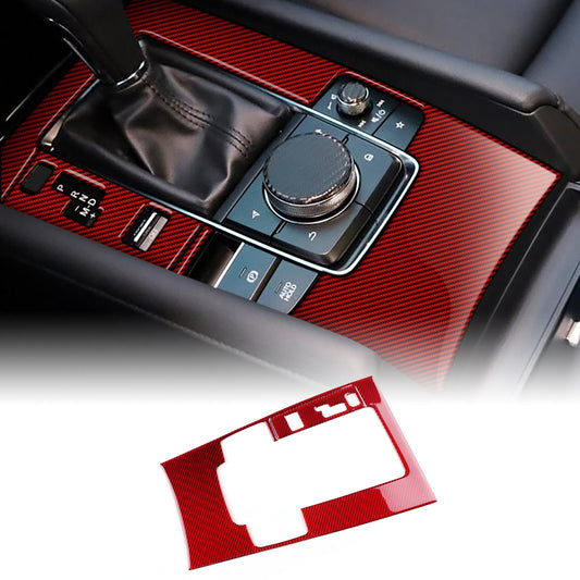 For Mazda 3 Axela 2019-2025 Carbon Fiber Red Center Gear Shift Panel Sticker
