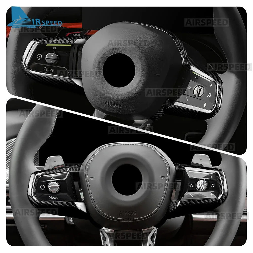 BMW X3 G45 25-26 Steering Wheel Button Frame Black Dry Carbon Fiber - product view