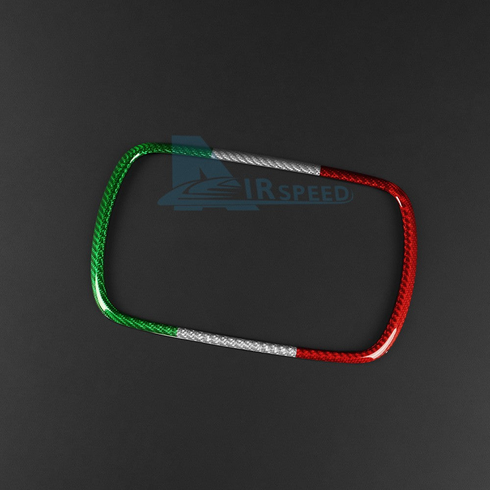 For FIAT 500 Abarth 595 16-24 Navigation Frame Cover Carbon Fiber Italian Color - detail view 10