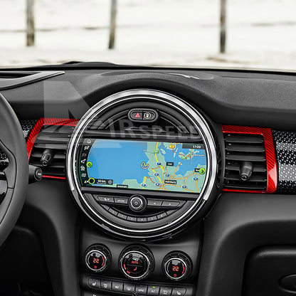 For Mini F55 F56 F57 2014-2021 REAL HARD Carbon Fiber Air Vent Outlet Cover RED - detail view 4