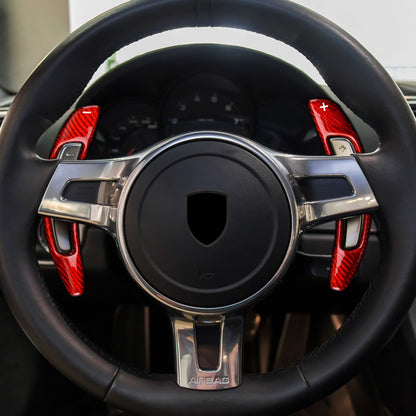 For Porsche 911/991/Cayman 12-19 Steering Wheel Paddle Shifter Real Carbon Fiber - detail view 5