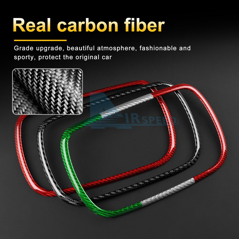 Red Center Navigation Frame Cover Carbon Fiber for FIAT 500 Abarth 595 2016-2024 - detail view 7