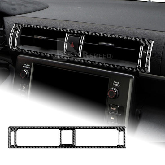 Hard Carbon Dash Air Outlet Warning Lamp Surround Cover Fits GR86 BRZ 21-26（U.S. Stock）