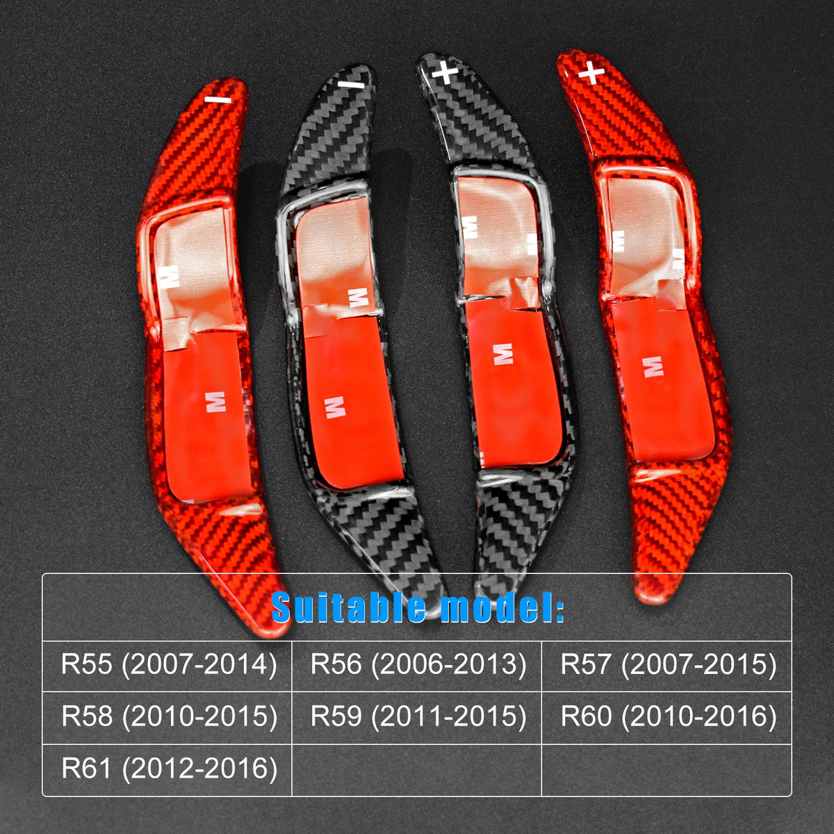 Carbon Fiber Steering Wheel Paddle Shifter For Mini R55 R56 R57 R58 R59 R60 R61 - detail view 3