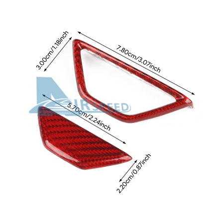 For Corvette C8 2020-2024 REAL HARD Carbon Fiber Armrest Box Button Cover RED