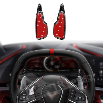 For Corvette C8 2020-2023 Carbon Fiber Steering Wheel Paddle Shifter Extension