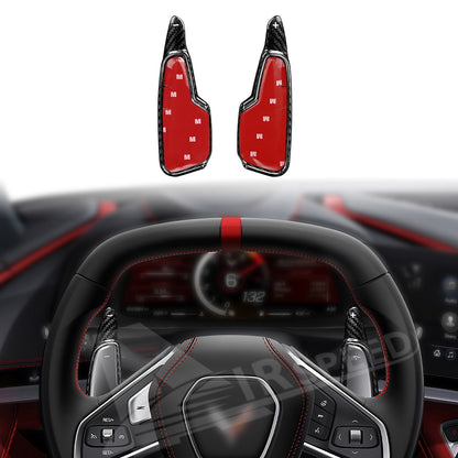 For Corvette C8 2020-2023 Carbon Fiber Steering Wheel Paddle Shifter Extension