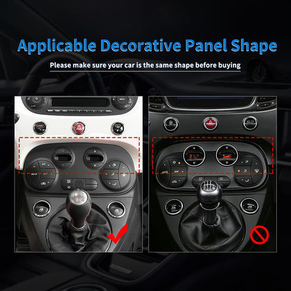 Center Air Conditioning Adjustment Panel Cover For FIAT 500 2008-24 Carbon Fiber - detail view 3
