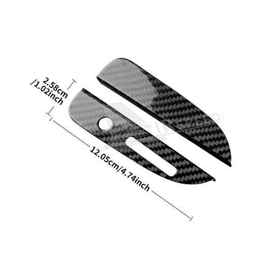 For Ford Mustang 2015-2023 Gear Shift Console Panel Cover REAL HARD Carbon Fiber - detail view