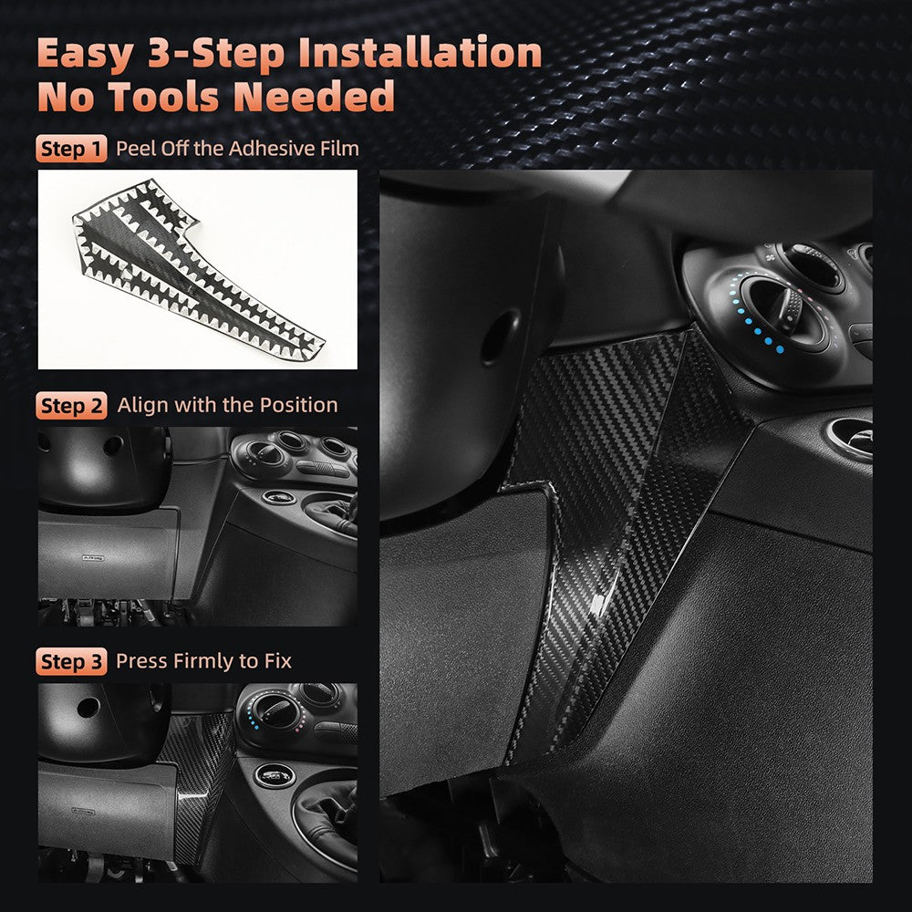 Carbon Fiber Car Dashboard Lower Right Cover for FIAT 500 Abarth 595 2016-2024 - detail view 5