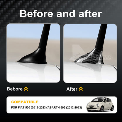 REAL Carbon Fiber Shark Fin Antenna Cover Black For Fiat 500 Abarth 595 12-2023 - detail view 3
