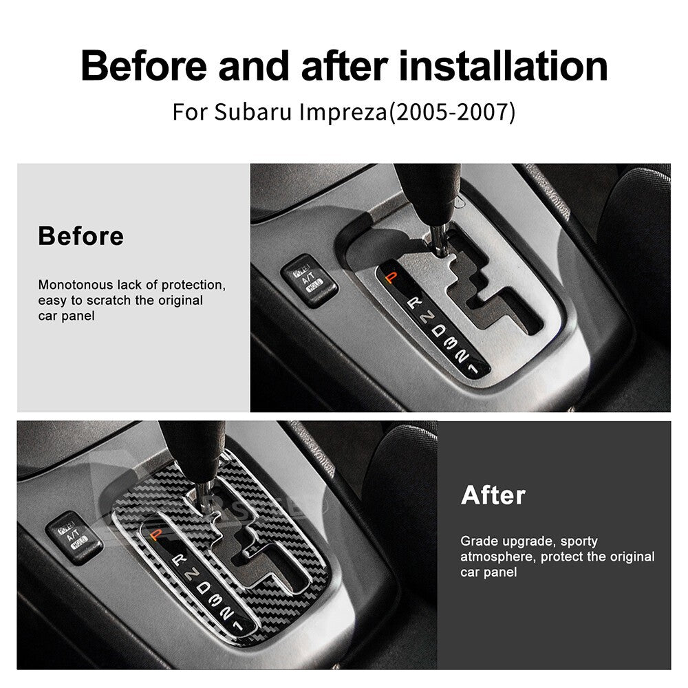 Gear Shift Panel Sticker Carbon Fiber Pattern for Subaru Impreza 2005 2006 2007（U.S. Stock）