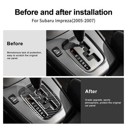 Gear Shift Panel Sticker Carbon Fiber Pattern for Subaru Impreza 2005 2006 2007（U.S. Stock）