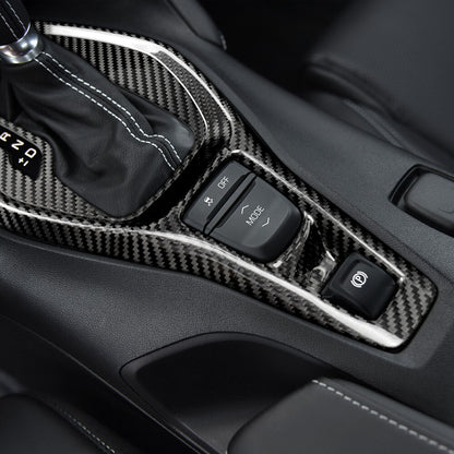 Real Carbon Fiber Gear Shift Panel Cover Sticker For Chevrolet Camaro 2016-2019