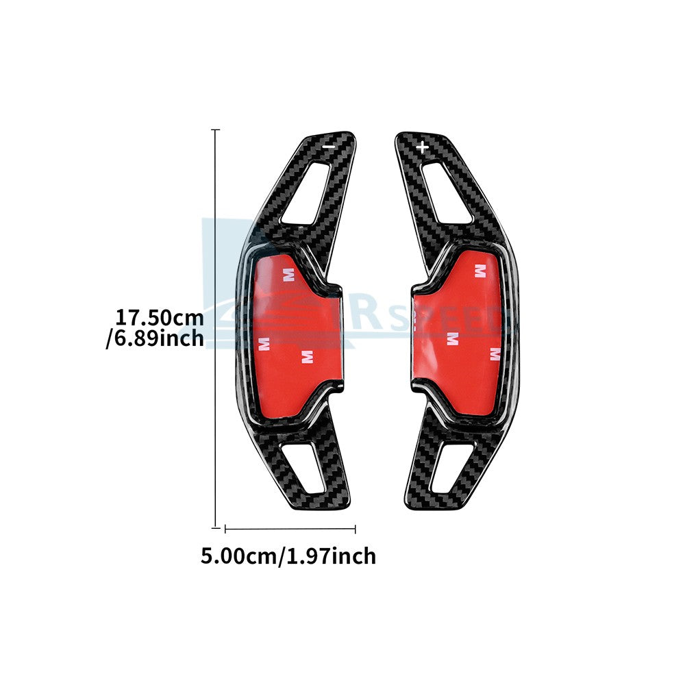 For Ford Mustang 2024-2026 Steering Wheel Paddle Shifter Extension Carbon Fiber - detail view