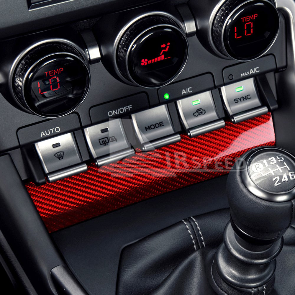 Air Conditioner Button Lower Cover Red Hard Carbon Fiber for BRZ GR86 2021-2025 - detail view 6