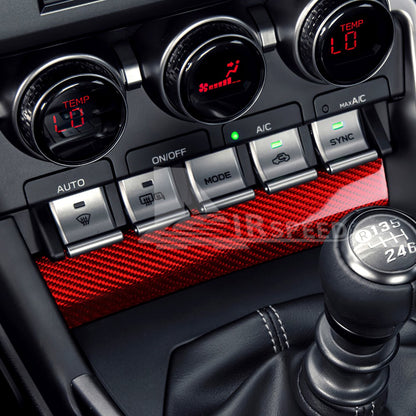 Air Conditioner Button Lower Cover Red Hard Carbon Fiber for BRZ GR86 2021-2025 - detail view 6