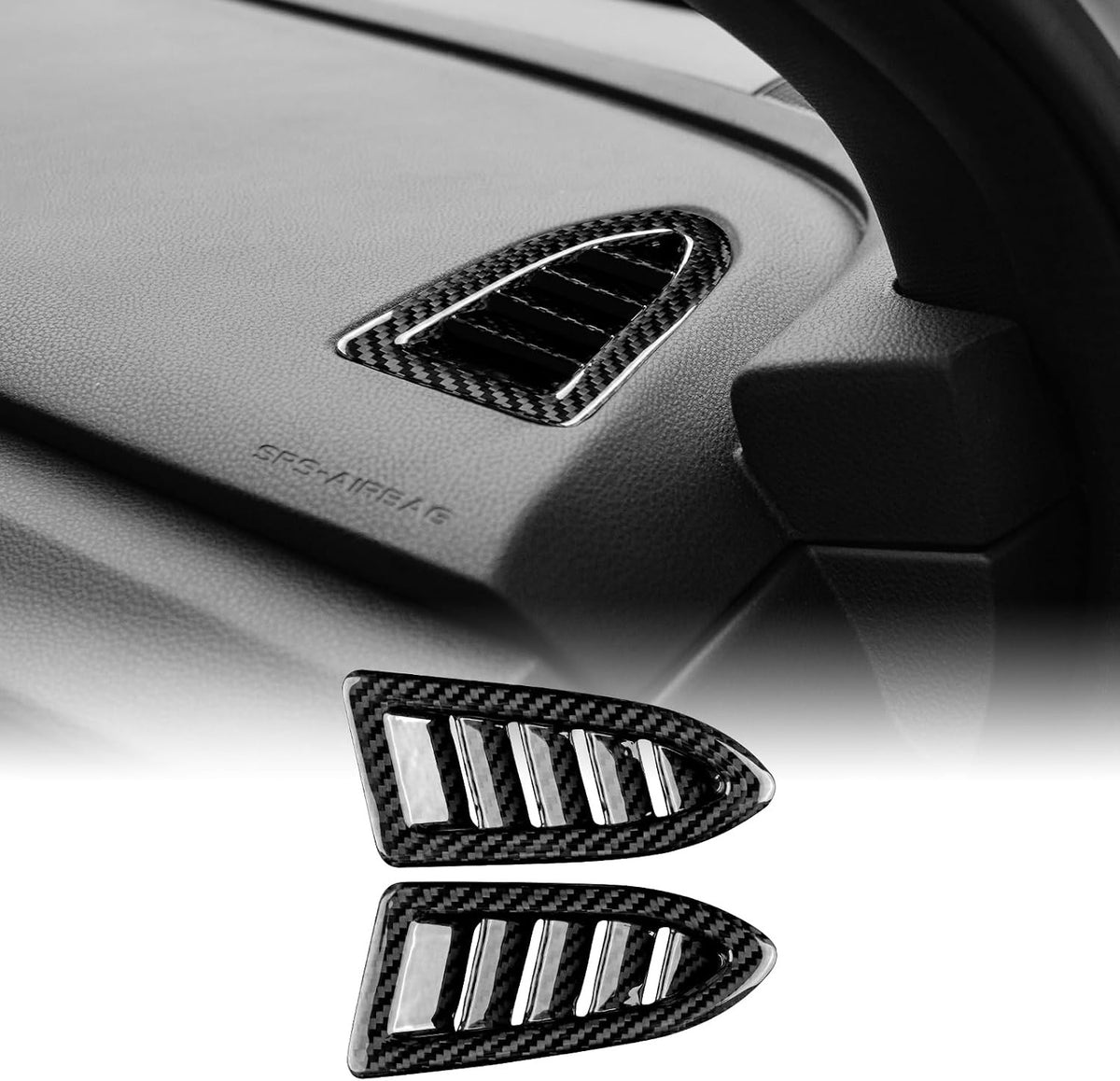 Black Hard Carbon Hazard Warning Button Trim For Subaru WRX 2022-2023 - detail view 18