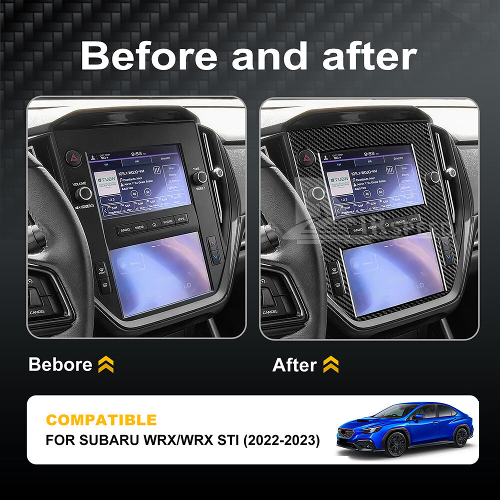 For Subaru WRX STI 2022-2023 Center Control Console REAL HARD Carbon Fiber BLACK - detail view 3