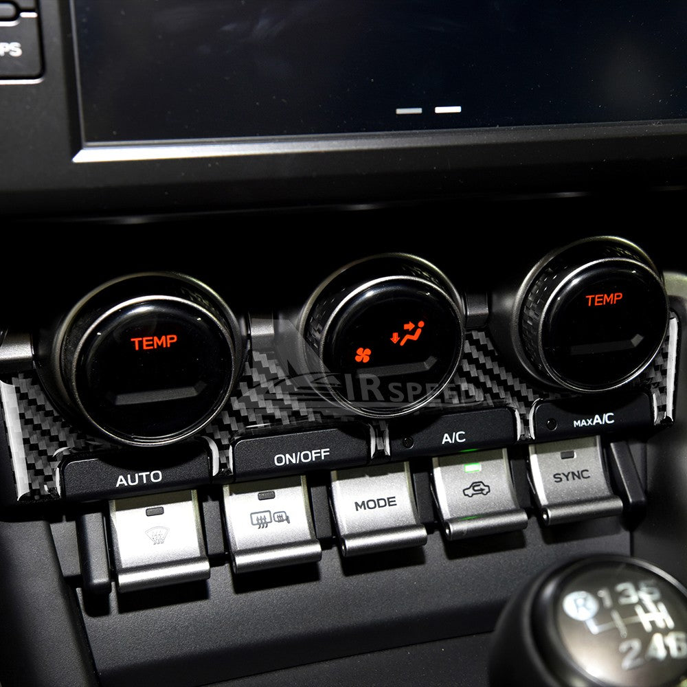 Black Carbon Fiber AC Knob Frame LHD For Subaru BRZ GR86 2021-2026（U.S. Stock）