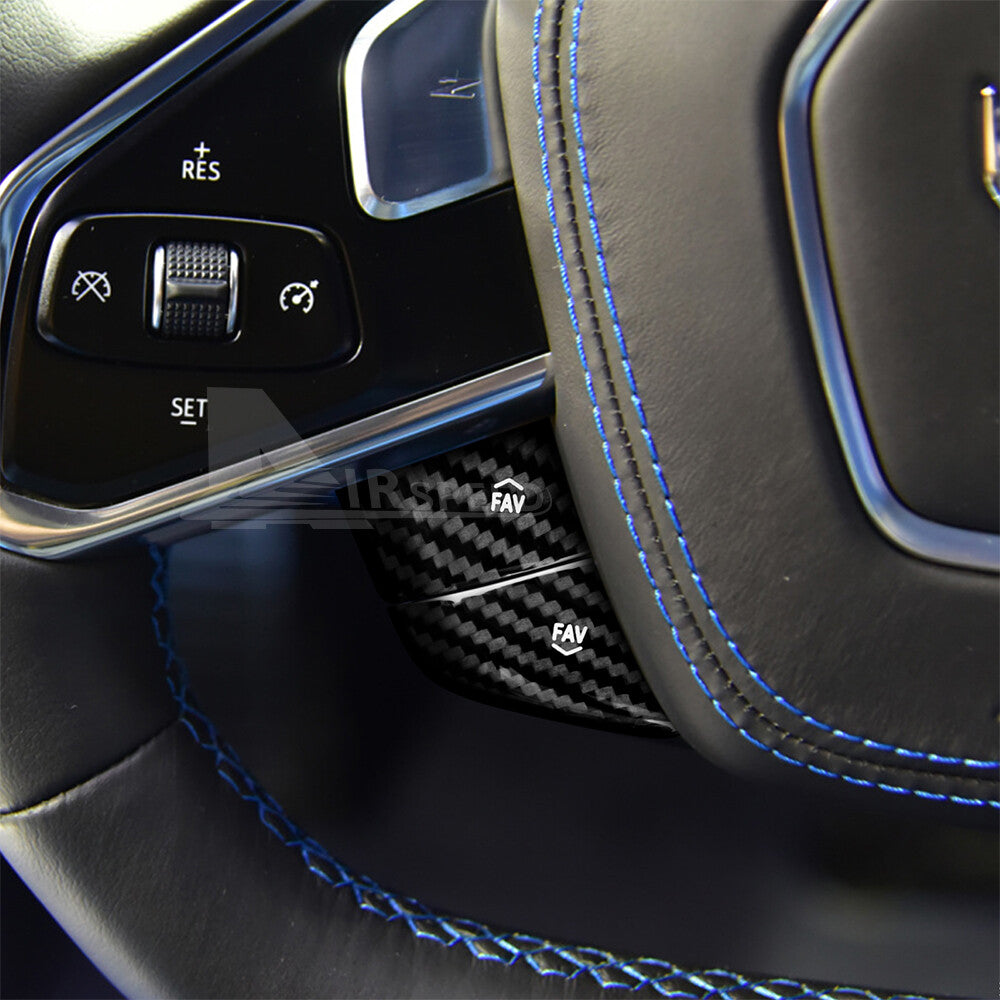 For Corvette C8 20-2023 Steering Wheel Button Cover White REAL HARD Carbon Fiber